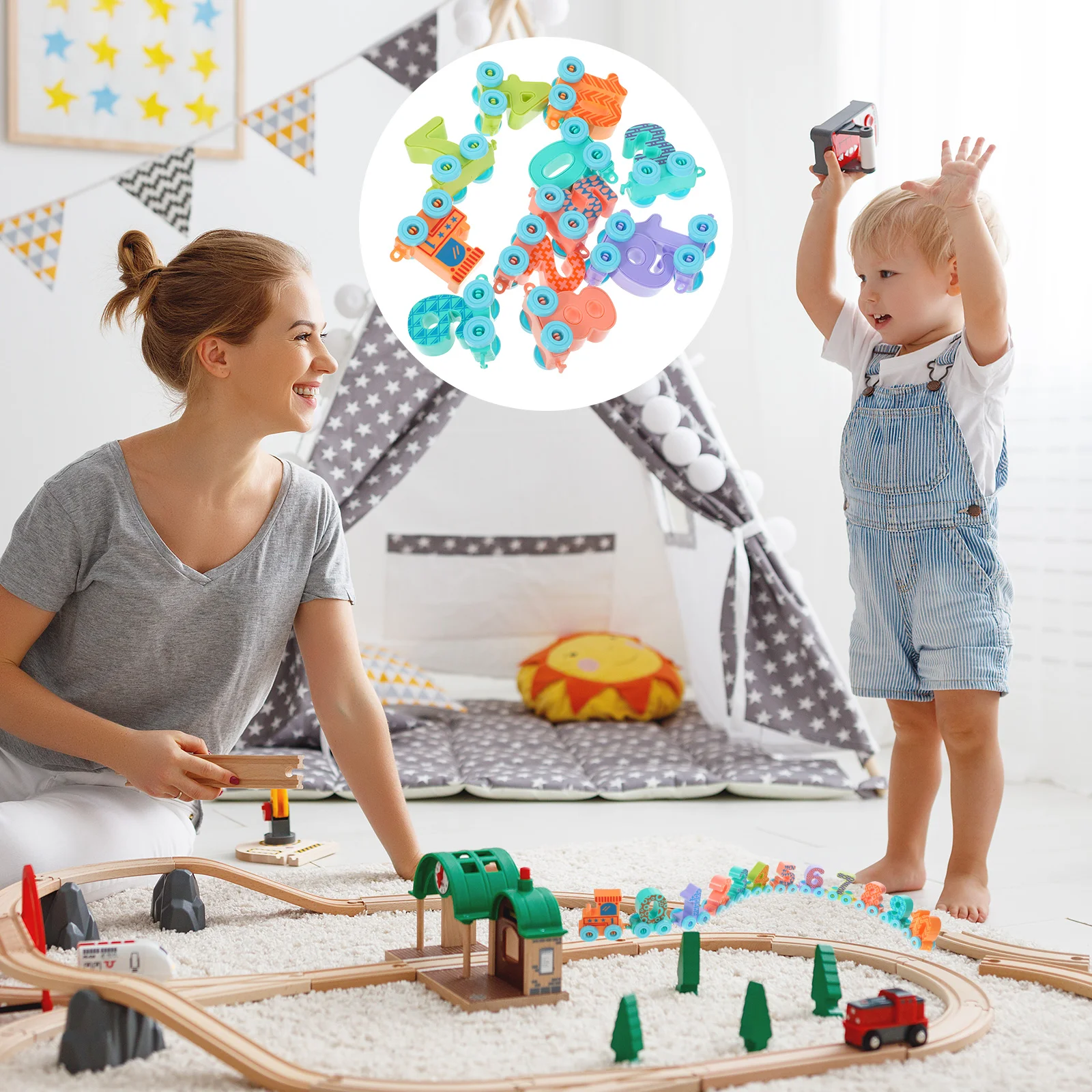 

1 Set of Portable Creative Safe Lasting Interesting Toddlers Train Toy Learning Toy Kid Toys Education Toddlers Entertainment