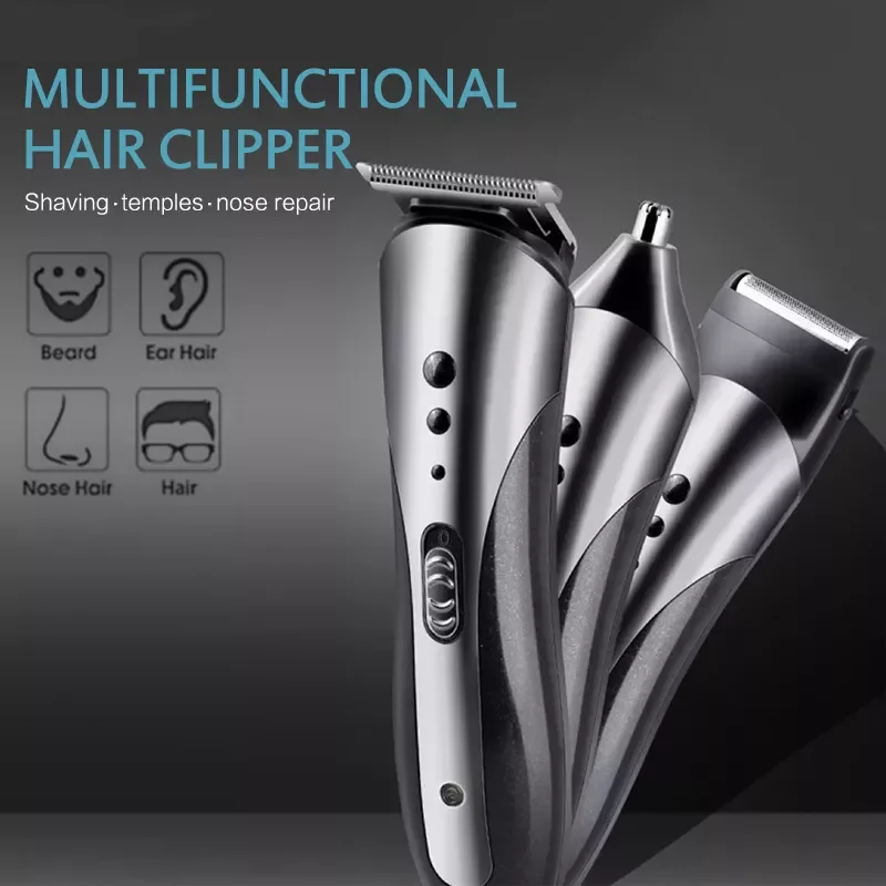 

NEW2023 All In1 Rechargeable Hair Clipper For Men Waterproof Wireless Shaver Beard Nose Ear Shaver Hair Trimmer Tool TSLM1