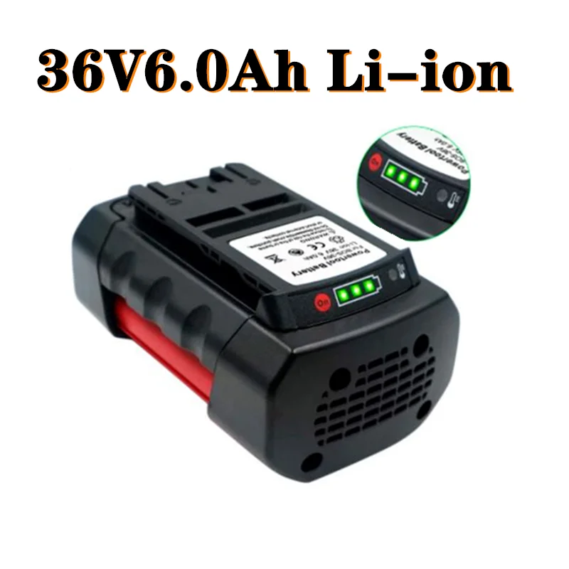 

Replacement Batteries Lithium-Ion for BOSCH 6000mAh 36V Li-ion Rechargeable Battery BAT810 BAT836 BAT840 GBH36V-LI Power Tools