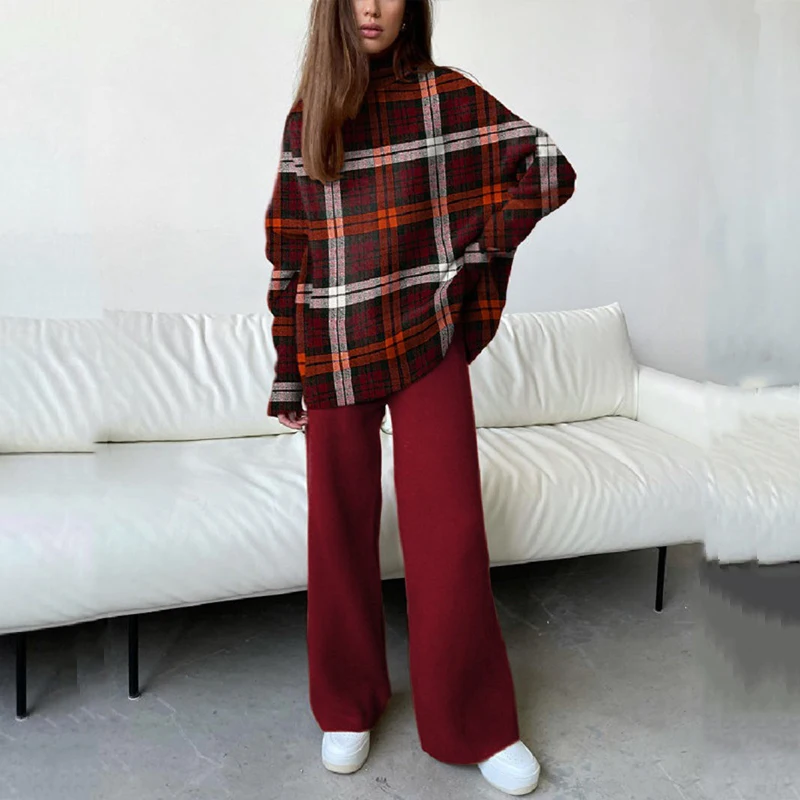 

Женский комплект из 2 предметов, повседневный кружевной топ с V-образным вырезом и блестками и брюки с широкими штанинами, элегантный компле...