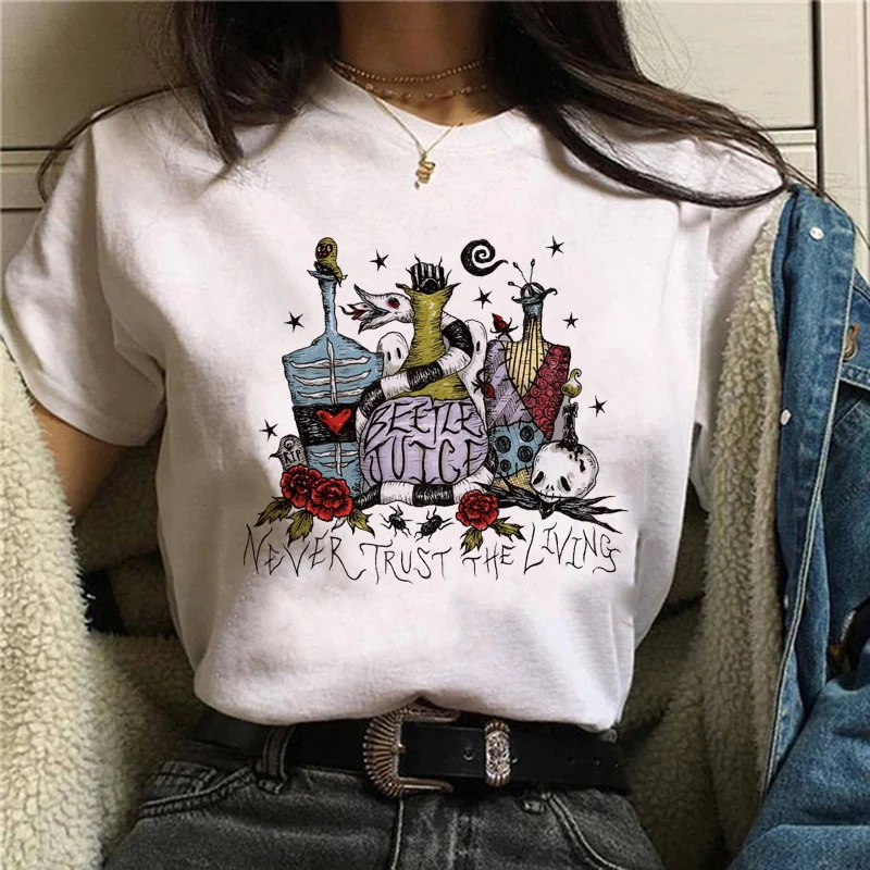 

Women'S Skull Cartoon T-Shirt Top Letter Printing Women'S Casual Shirt Women'S Fashion Summer Short Sleeve Pattern Funny New T-S