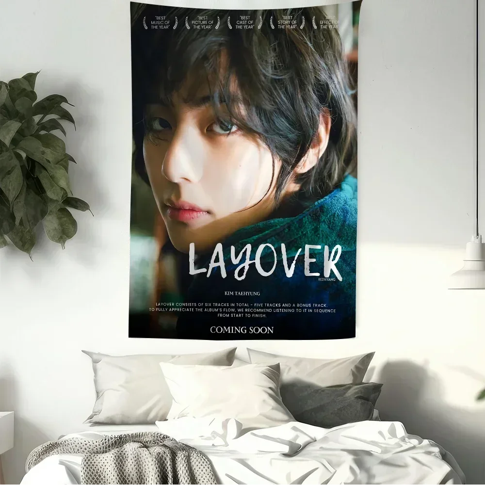 Kpop Idol Гобелен K-Kim T-Tae H-Hyung V Layover Хиппи Настенный Декор Полиэстер Хлопок Для