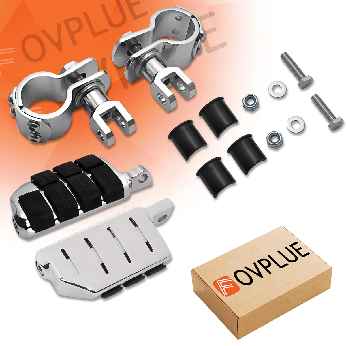 Мотоциклетный шоссейный зажим, подножки, подставка для ног, подножки для педали, крепление, хромированное крепление для Harley Electra Road King Street Glide 1-1/4 дюйма, стержни