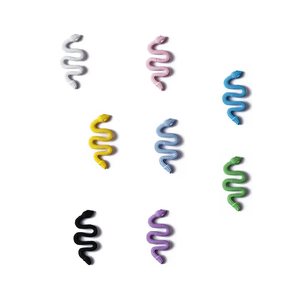 

3D Colorful Metal Nail Decoration 10pcs 9*20mm Large Fantasy Color Snake Alloy Nail Rhinestone Charm DIY Manicure Accessories