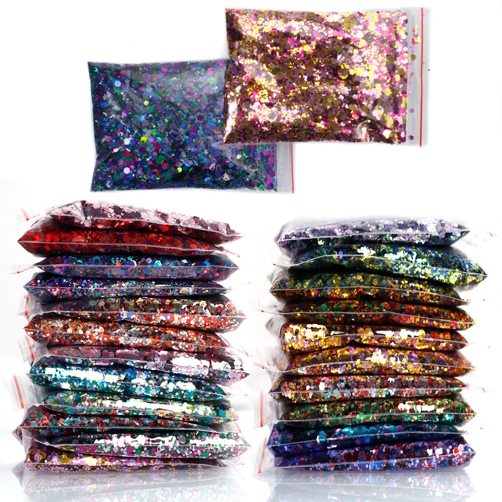

Mixed Size Color Laser Nails Glitter Holographic Silver Gold Mixed Manicure Glitter Sequins for Nail Art Glitter Bulk Wholesale