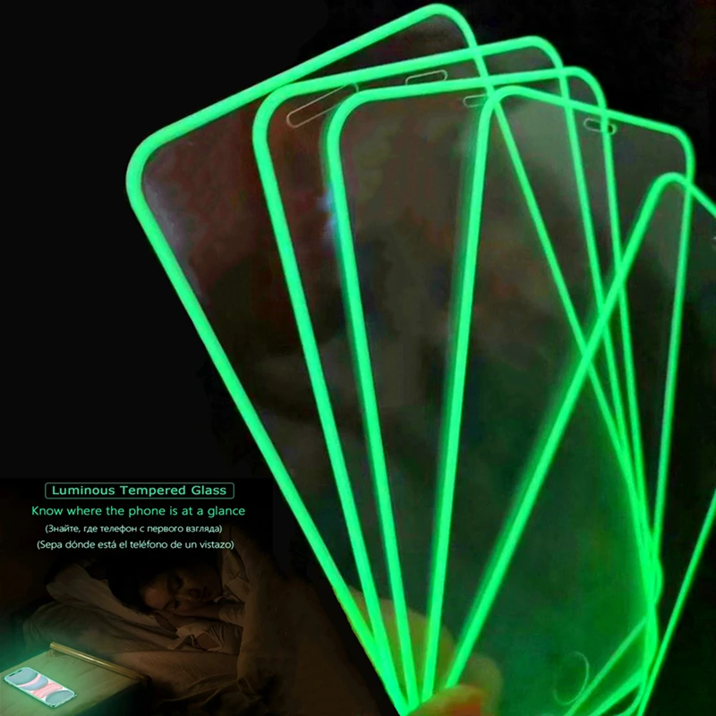 

Luminous Screen Protectors for Xiaomi Mi Poco X3 Pro M3 F3 5G Glowing Tempered Glass for Redmi Note 10 Pro 10S 9S 9T 9A 9C 8T 7