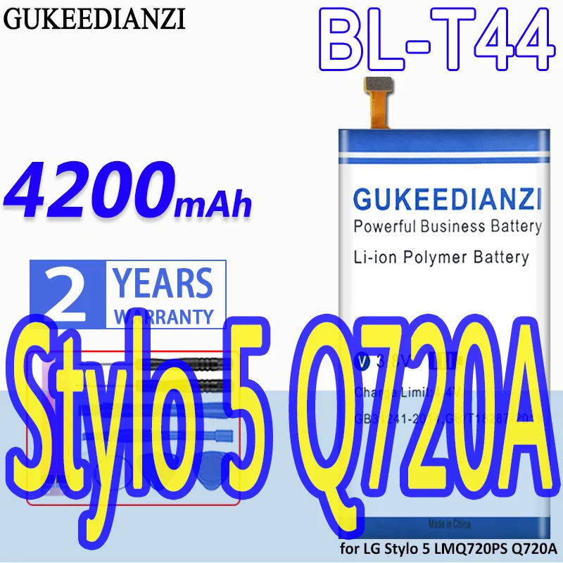 

High Capacity GUKEEDIANZI Battery BL-T44 4200mAh for LG Stylo 5 LMQ720PS Q720A Stylo5