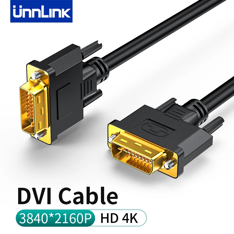 

Unnlink 4K DVI Cable DVI D 24+1/24+5 Dual Channel 1M 1.5M 2M 3M 5M 8M 15M for Graphic Card PC Monitor Projector Computer