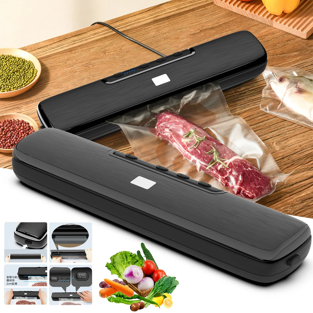 

Household Food Vacuum Sealer Waterproof Kitchen Packaging Machine Automatic Dry Wet Food Sealer With 15pcs Food Vacuum Bags