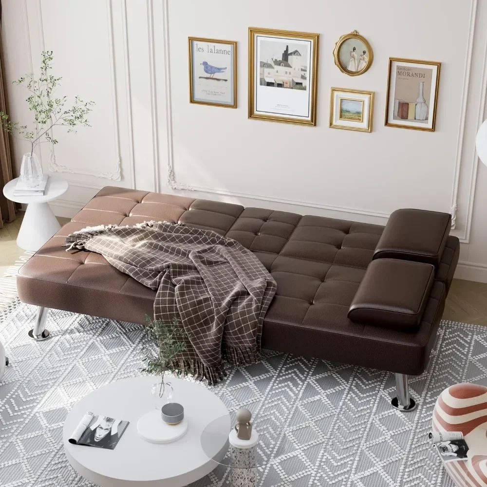 Divano Lette Futon Freckhevole Convertibile Letento согласно 3) imbottito в экопелле con braccioli rimovibili
