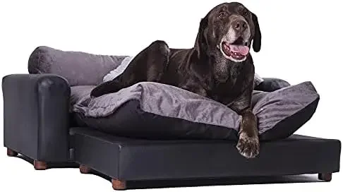 

Leatherette Pets Sofa, Regular, Espresso, Large Room decor Pillows for bedroom Futons sofa Futon couch Nordic chair Cat couch Lo