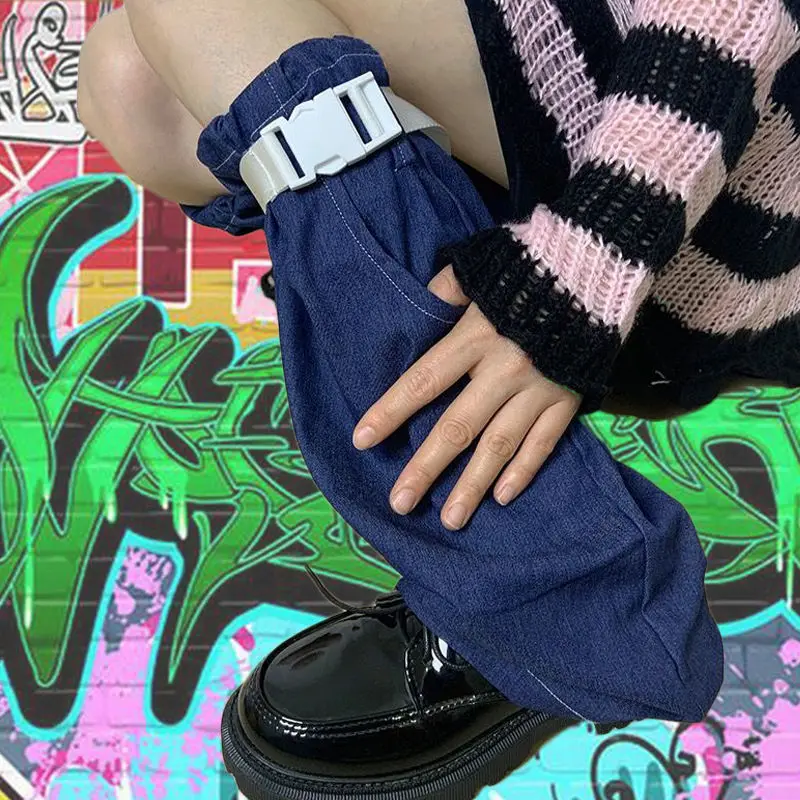 Cowboy Leg Cover Denim Punk Style Female Harajuku Y2K Hot Girl Adjustment Accessories Jk Medium Tube Socks Cover Thigh Garter