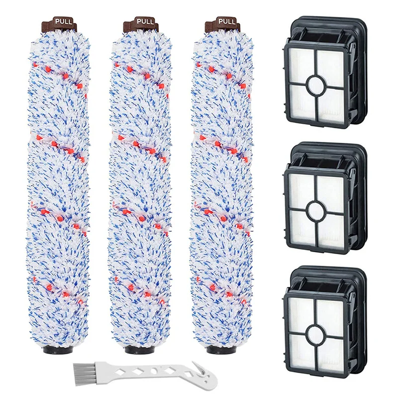 Набор из 7 насадок для пылесоса, 3 щетки для многоповерхностного очистителя, 1868 дюйма, 3 шт., фильтр для пылесоса 1866 для Bissell CrossWave Cleaner 1608683, 1608684