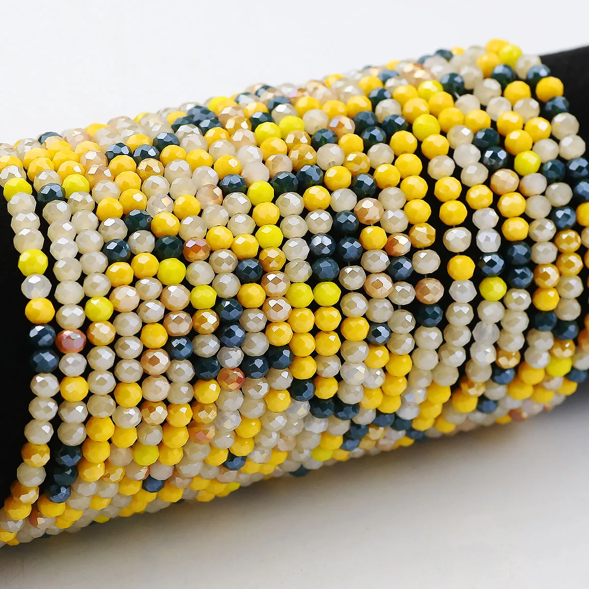 WLYeeS 100-500 шт. желтый микс 4 мм керамические бусины плоские круглые свободные для