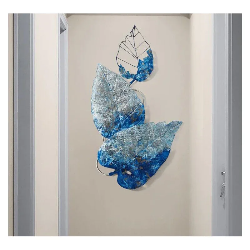 

European Wrought Iron Wall Hanging Leaves Ornaments Crafts Wall Decoration Home Livingroom Porch Wall Metal Wall Mural Decor
