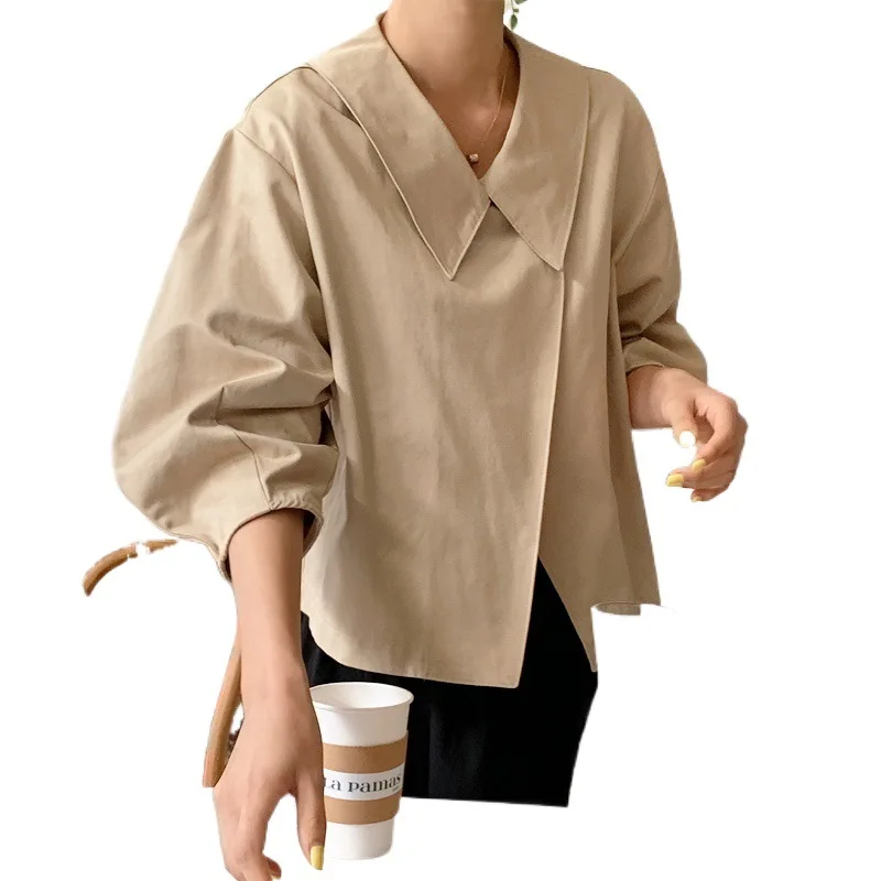 Niche Design Collar Drop-Shoulder Sleeve Loose Casual SlitCoat Cape Coat