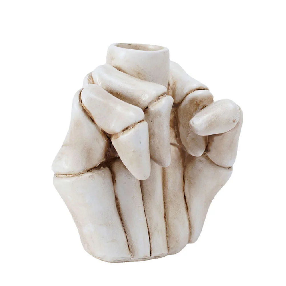 

Middle Finger Hand Taper Candlelight Stand Decorative Stand Finger Gesture Desk Statues