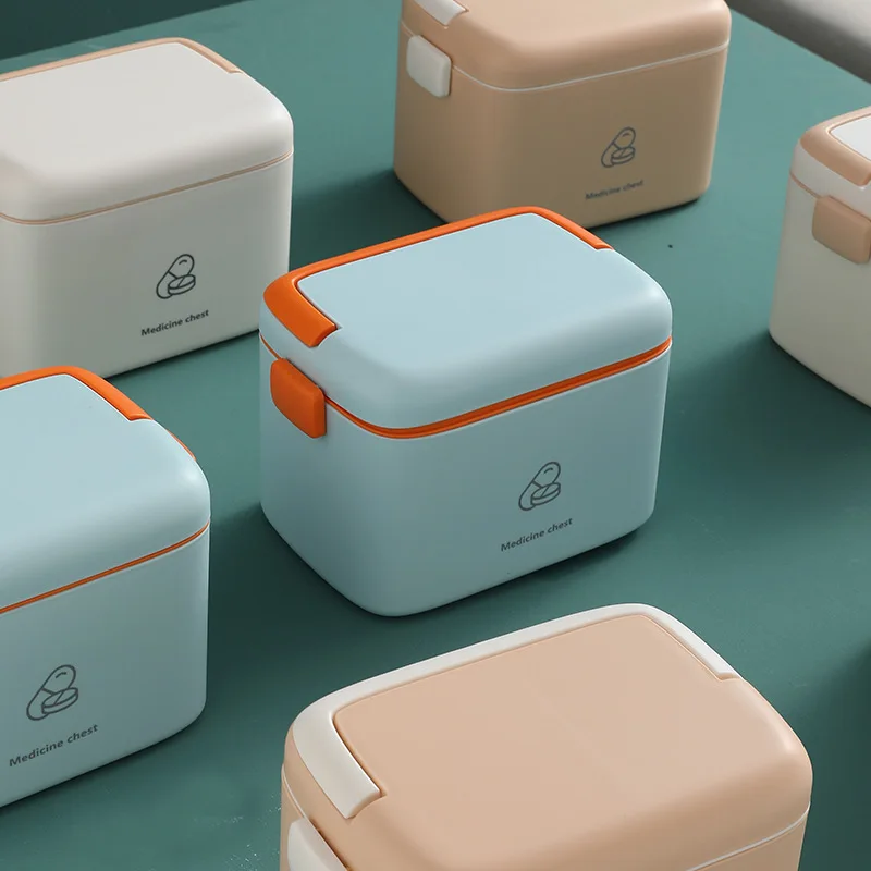 

1 Pc Medicine Box Emergency Medical Kit Family Standing Trauma First Aid Kit Full Set Of Medicine Box Layered Large-capacity