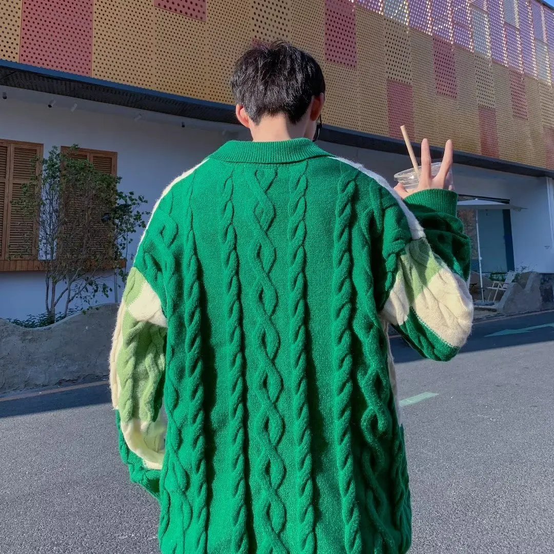 Свитера мужские молодежные жизненные повседневные осенне-зимние клетчатые