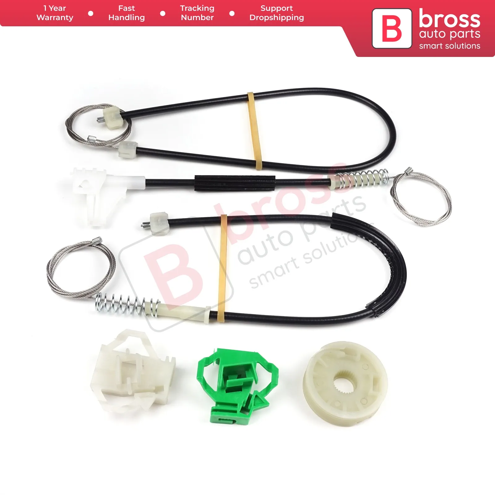 

Bross Auto Parts BWR232 Electrical Power Window Regulator Repair Kit Front Left Door for VW Polo Classic Caddy Made in turkey