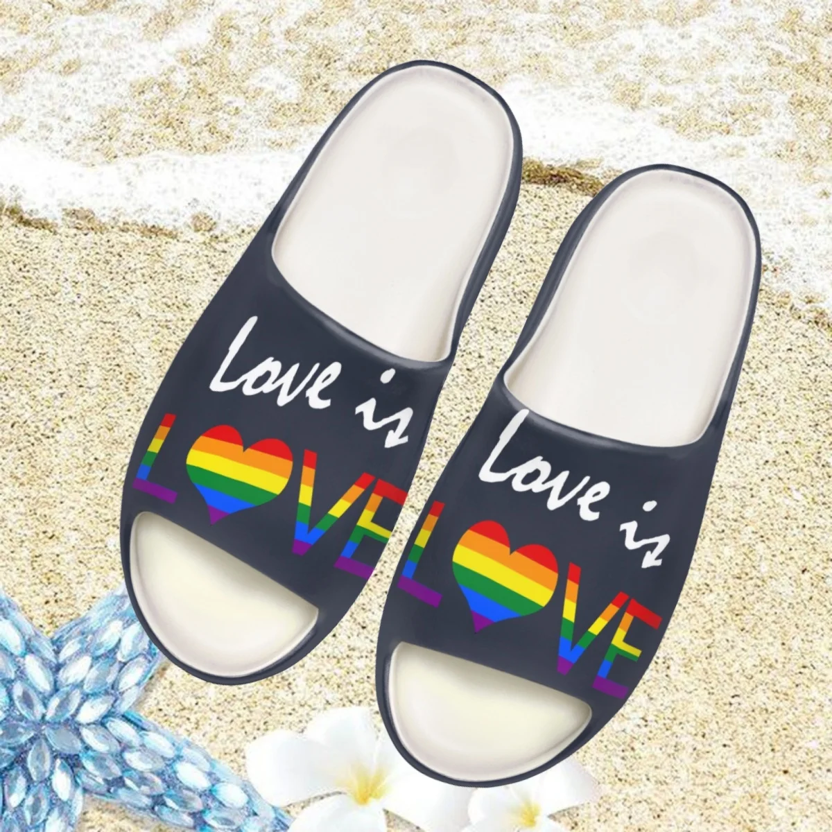 

Nopersonality Love Is Love летние сандалии в стиле гордости тематические Тапочки женские новые шлепанцы для ванной домашние тапочки на плоской подошве