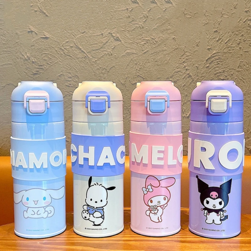 

500Ml Kawaii Hello Kitty Sanrio Cinnamoroll Thermal Cupcute Anime Kuromi Thermos Mug Girl Portable 316 Stainless Steel Cup Girl