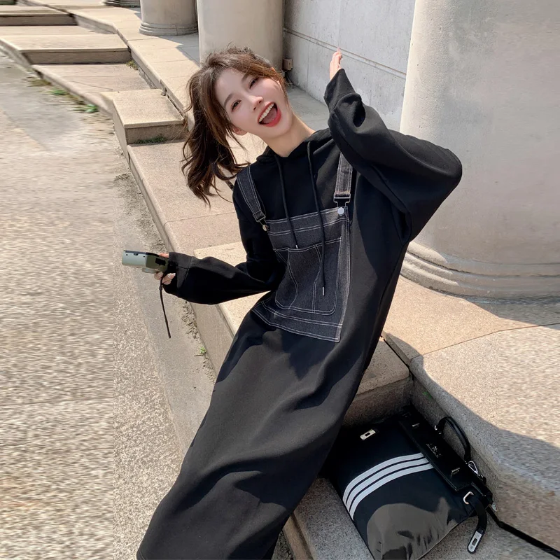 Женское джинсовое платье-свитер с прострочкой Новинка весна-осень 2023 очень