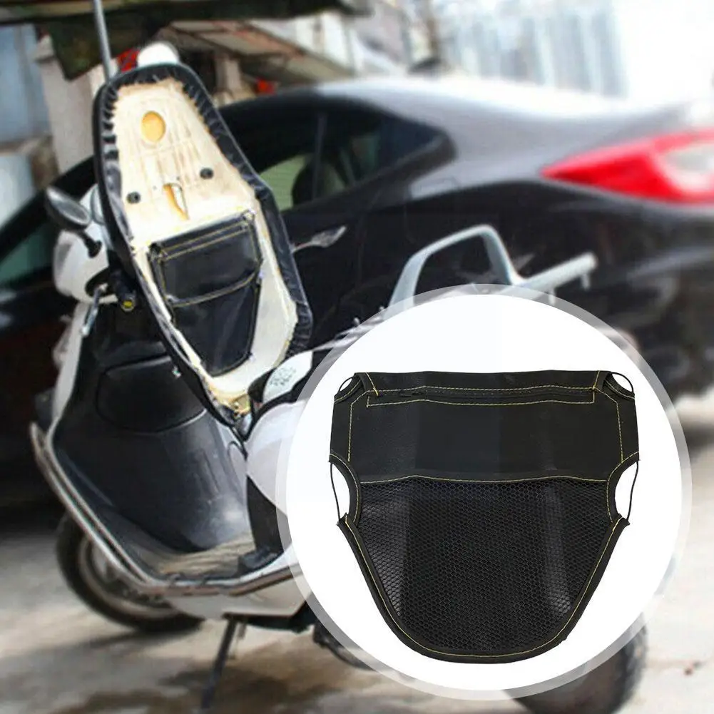 

PU Leather Motorcycle Under Seat Storage Pouchs With Luggage Hanging Bag Keychain Accessories Card Motorbike Black Parts Sc E0G8
