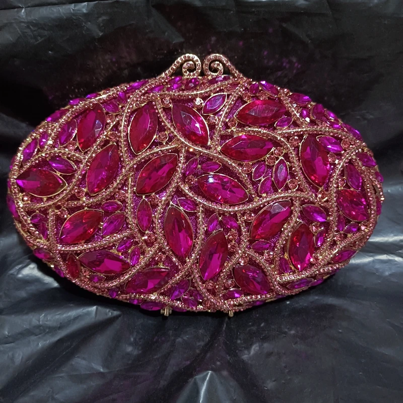 

Женский роскошный клатч с кристаллами, вечерняя сумочка, ярко-розовый вечерний свадебный кошелек, женский кошелек, свадебные клатчи стразы,...