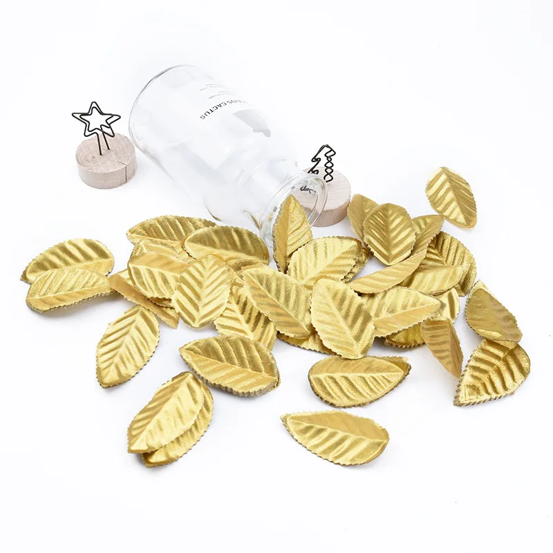 

200pcs 4 Color Green Leaves Artificial Flower For Wedding Decoration Garland Rose Leaf Foliage Decorative Craft Fake Flowers