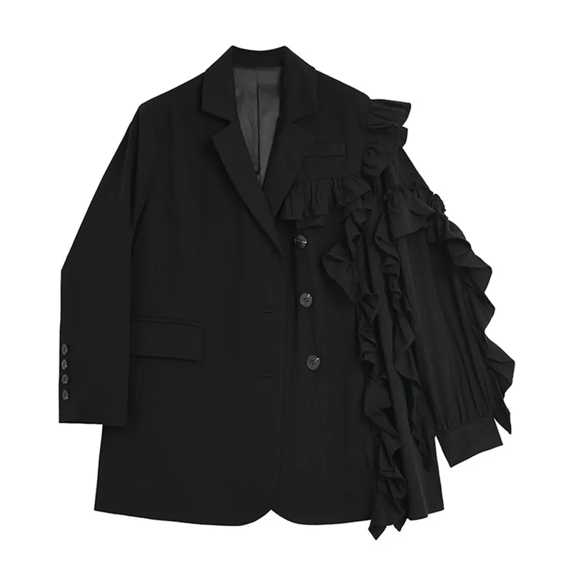 

SuperAen 2022 Black Suit Jacket Female Spring Autumn Loose Casual Office Lady Women Blazers