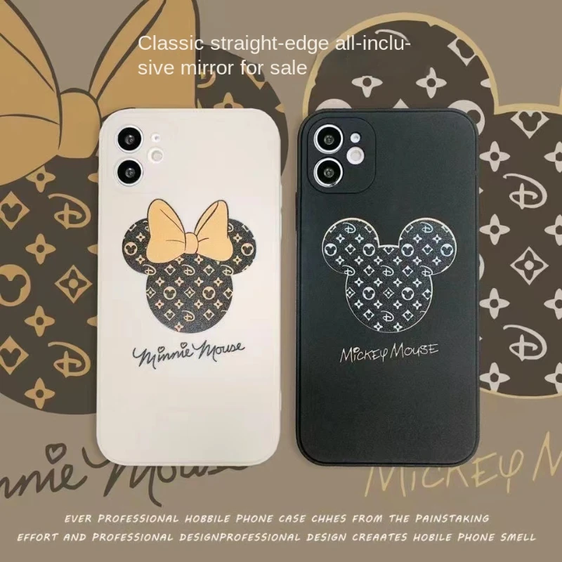 

Disney Mickey Minnie Cartoon Frosted Phone Case Shockproof Case for Iphone 13 12 11 Pro XS MAX 8 7 Plus X XR Soft Silicone Case