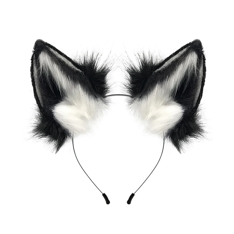 

Cartoon Fox Wolf Ear Shaped Hair Hoop Cute Washing Face Hair Holder Halloween Party Costume Headwear for Children Drop Shipping