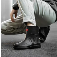 Fashion Mixed Colors Rain Boots Men Non-slip Waterproof Kitchen Shoes Outdoor Fishing Shoes Water Boots