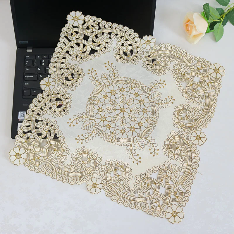 Super Embroidery Placemat Cup Mug Tea Pan Coaster Kitchen Table Place Mat Lace Doily Table Cloth Tablecloth Table Cover Wedding