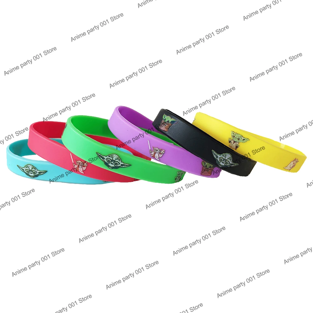 

6/12Pcs DISNEY Star Wars Mandalorian Yoda Baby Grogu Sports Bracelet Master Yoda Wristband for Kids Adult Birthday Party Gifts
