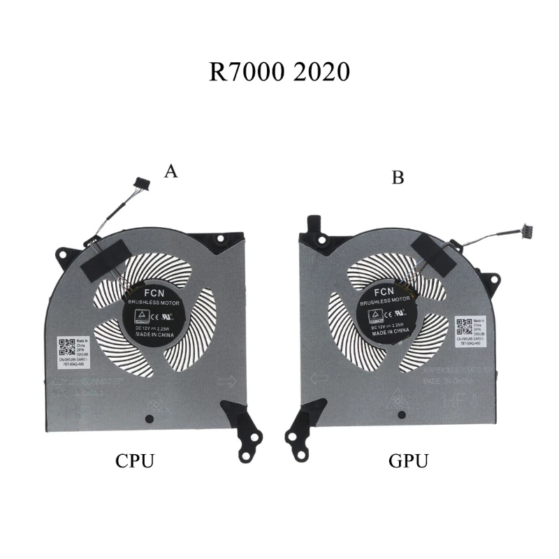 CPU GPU Cooling Fan for Lenovo R7000 2020 12V Laptop Notebook Graphics Card Cooler Radiator Cooling Fan Heatsink Replacement CPU GPU Cooling Fan for Lenovo R7000 2020 12V Laptop Notebook Graphics Card Cooler Radiator Cooling Fan Heatsink Replacement