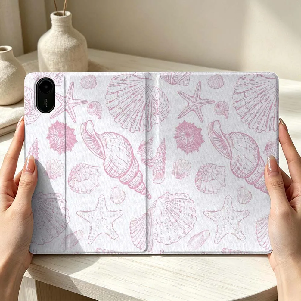 Фото Чехол для планшета с розовым узором в виде ракушек для Xiaomi Mi 8 7 6 5 Mini Ultra Pro Redmi Pad Pro SE 2 Poco Pad, мягкий чехол с держателем для стилуса №4