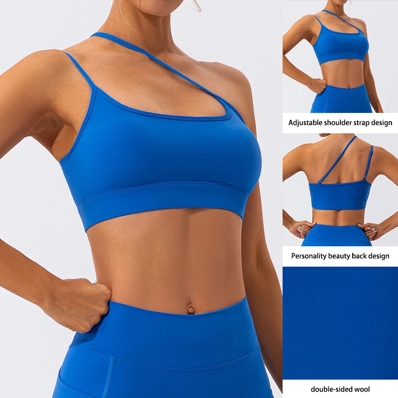 Сексуальный бюстгальтер с диагональными лямками для фитнеса и йоги Женский