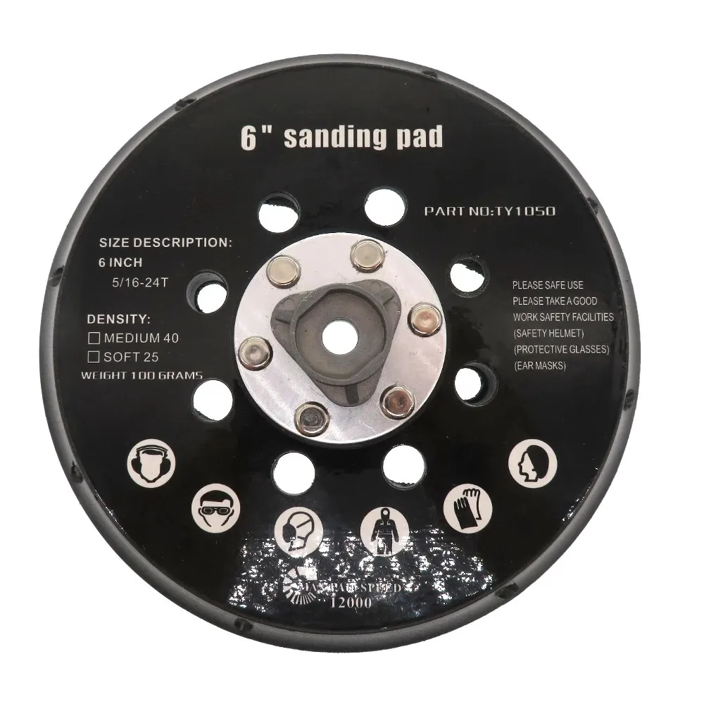

6 Inch Backing Pads Accessories For Polisher & Air Sander High Hardness