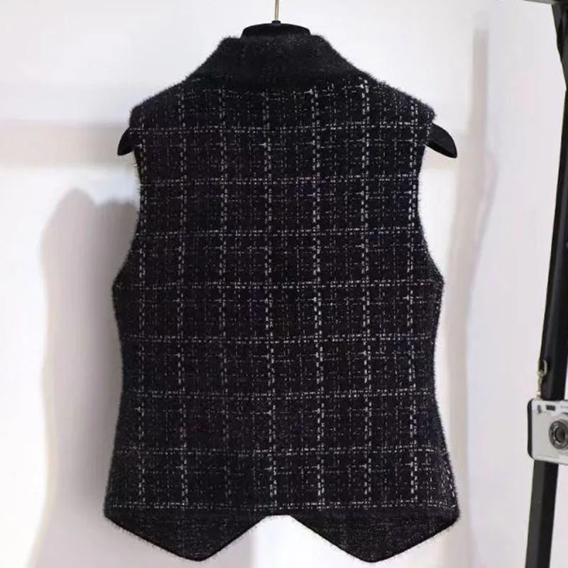 Имитация норки бархатный женский жилет куртка 2024Новый осенне-зимний