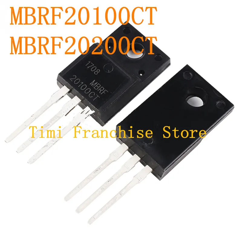 

20PCS 100% NEW MBRF20100CT MBRF20200CT B20100 B20200 TO-220F Schottky Diode MBR20100CT MBR20100CT