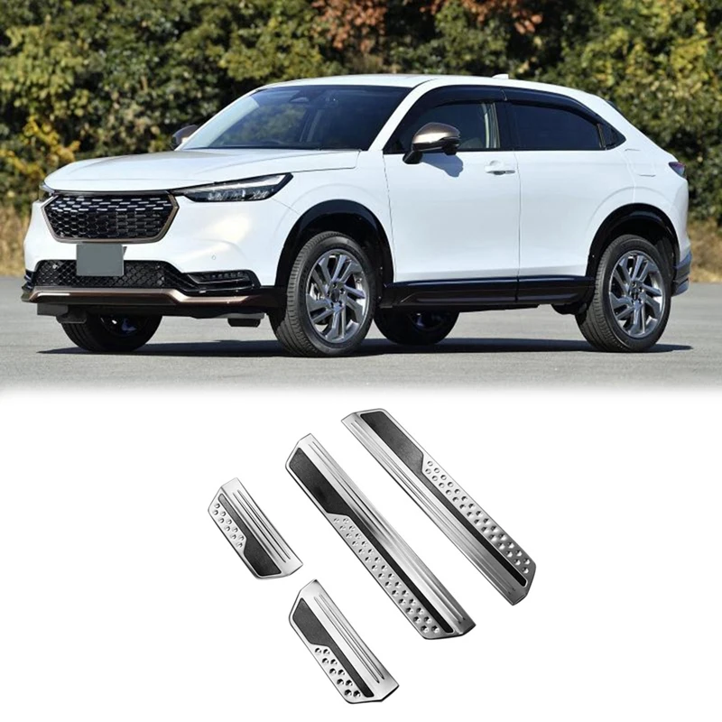 

For Honda Vezel HR-V HRV 2021 2022 Stainless Steel Front Rear Outer Door Sill Pedal Scuff Plate Cover Trim 4Pcs