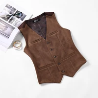 suede stitching slim fit mens vest tide vest trend spring autumn and winter casual sleeveless vest