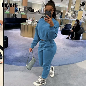 Спортивный костюм женский осенне-зимний, спортивный комплект из двух предметов