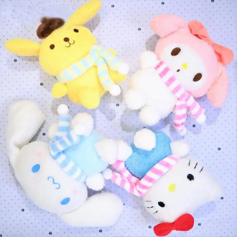 

Sanrio About 20Cm Plush Kt Cat Kuromi My Melody Kawaii Cute Stuffed Accessorie Cartoon Cinnamoroll Gifts for Girls Children Toys