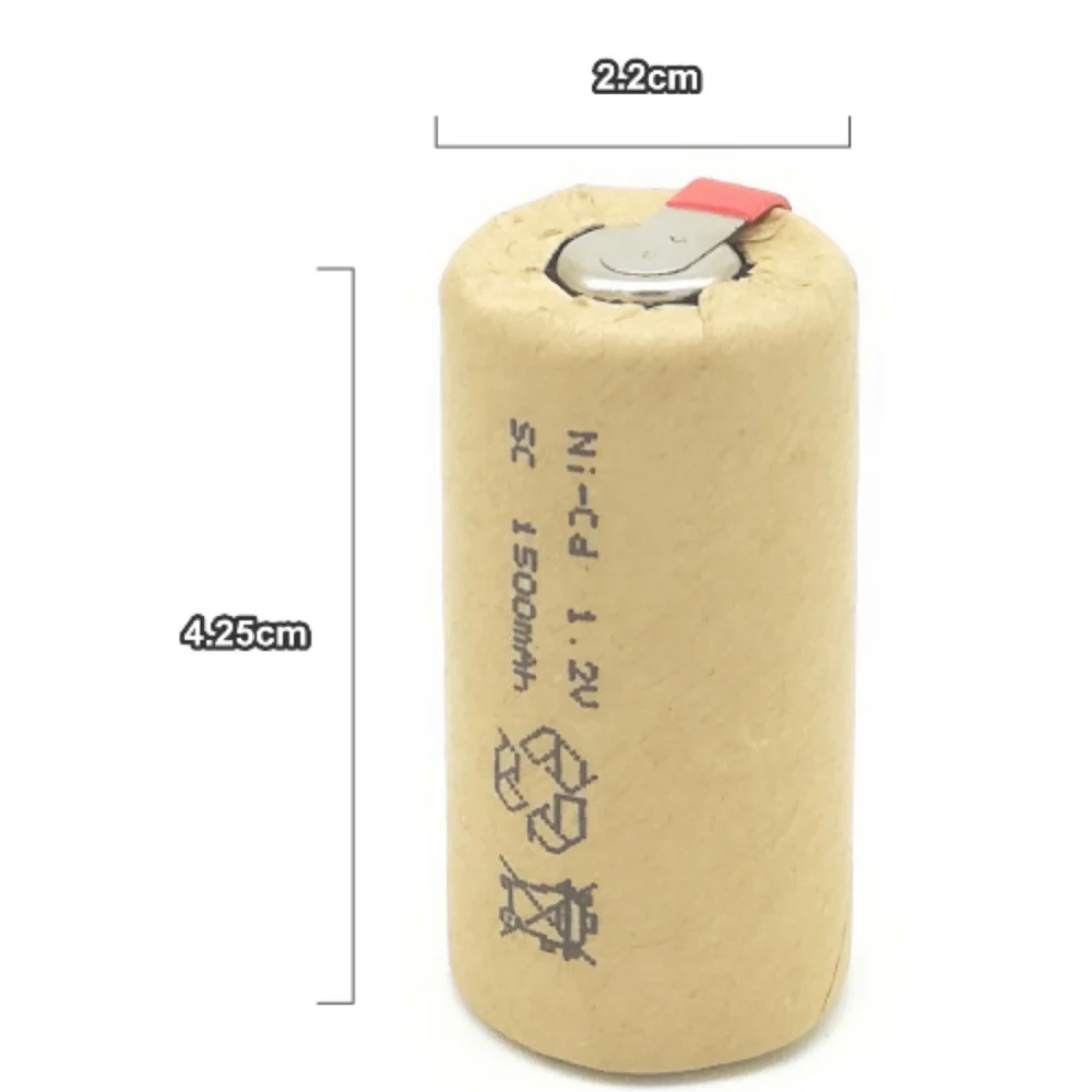 Высококачественная аккумуляторная батарея Ni-CD1.2V SC1500mAh Sub C 10C для
