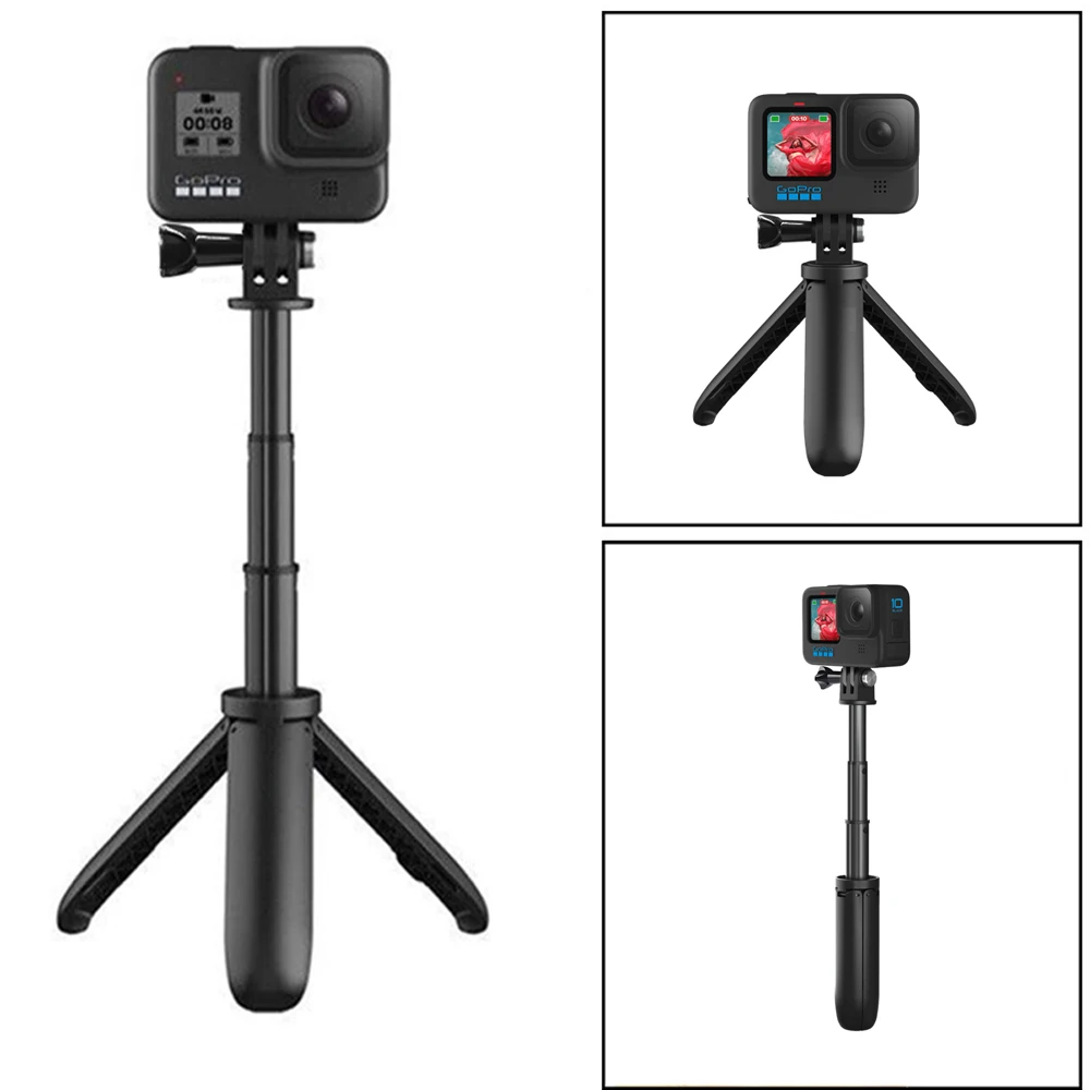 

Extendable Handheld Selfie Stick Mini Tripod Portable Monopod for Go Pro Hero 11 10 9 8 7 6 SJCAM DJI insta360 Action 3 2 Camera