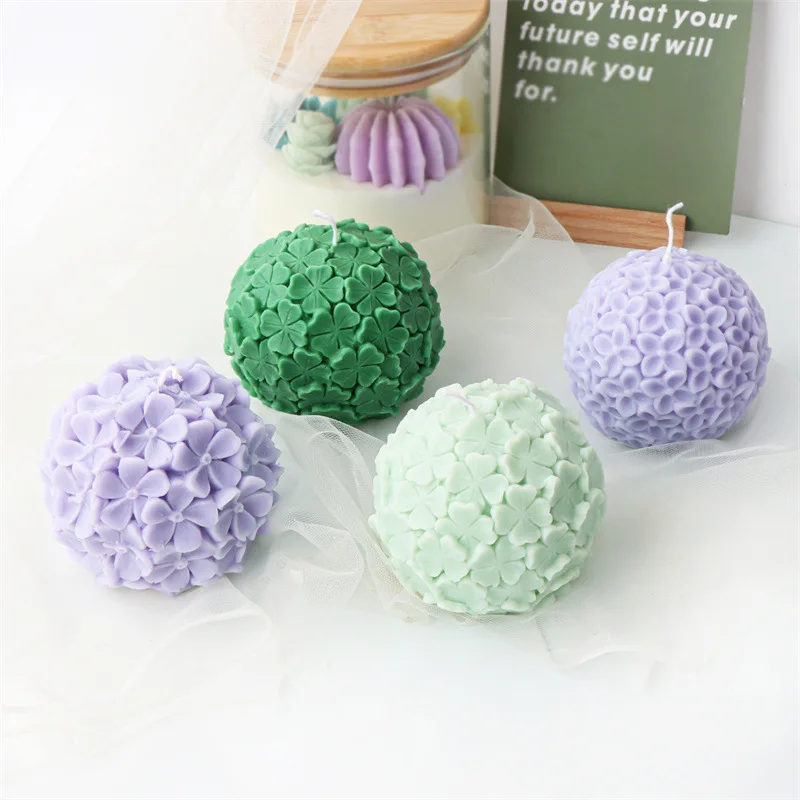 

Clover Flower Ball Candle Silicone Mold for Handmade Chocolate Decoration Gypsum Aromatherapy Soap Resin Candle Silicone Mould