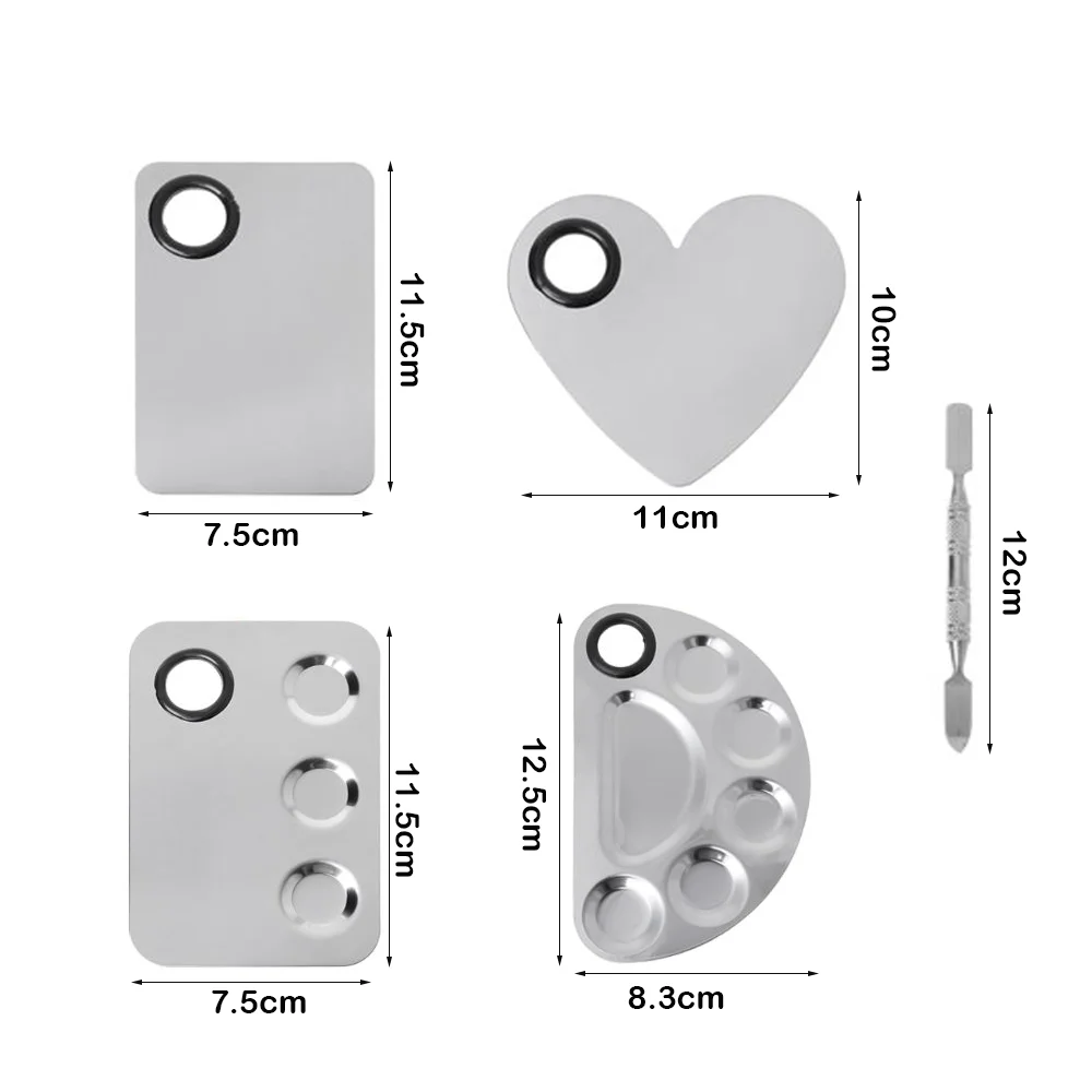 Палитра Для Смешивания Макияжа Из Нержавеющей Стали Блендер Лака Дизайна Ногтей